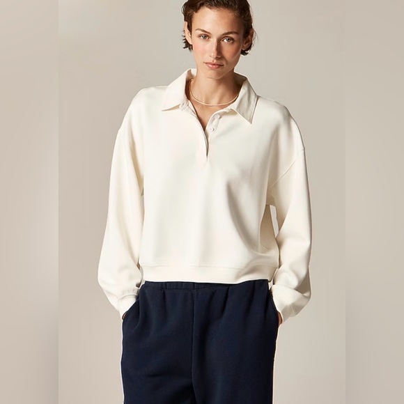 J. Crew Tops - J. Crew Scuba-knit rugby sweatshirt scuba knit